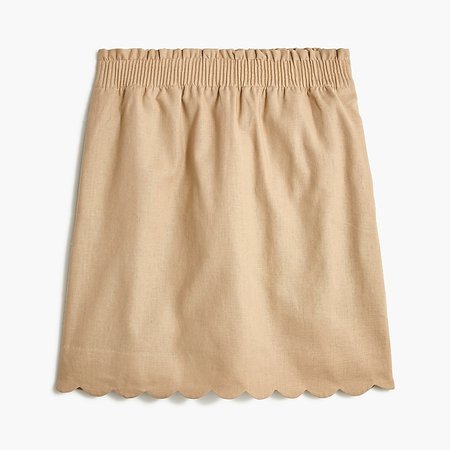 J.Crew Factory: Scalloped Linen-cotton Skirt For Women