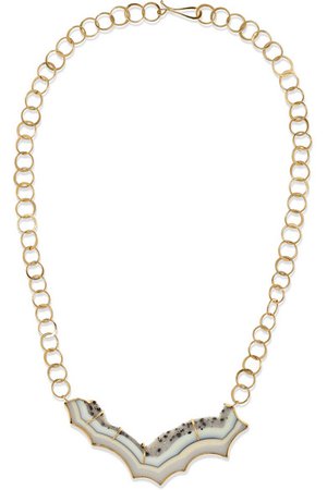 Melissa Joy Manning | 14-karat gold agate necklace | NET-A-PORTER.COM