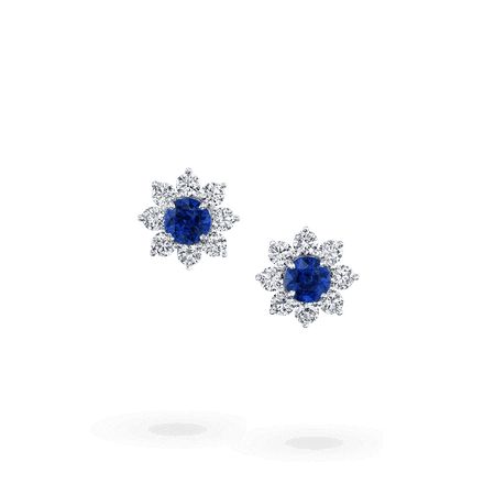 Sunflower Petite Sapphire and Diamond Earstuds | Harry Winston