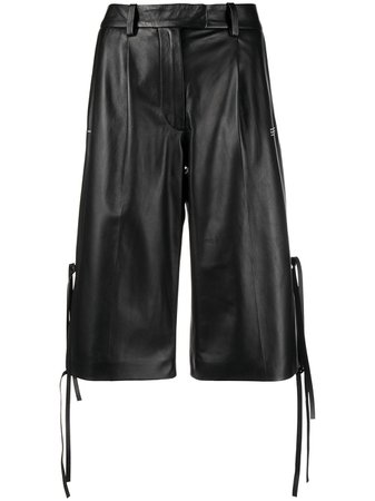 Shop black Off-White formal leather shorts with Express Delivery - Farfetch