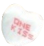 white "one kiss" sweetheart candy hair clip