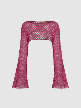 hot pink crochet extreme crop top