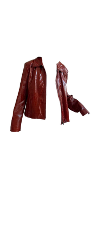 Vintage genuine leather glossy bloody red jacket