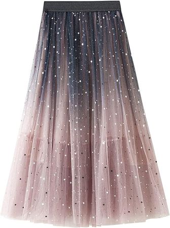 Amazon.com: Tulle Skirts for Women, Elastic High Waist A Line Basic Long Tutu Layered Mesh Maxi Swing Skirt, Black, Small : Clothing, Shoes & Jewelry
