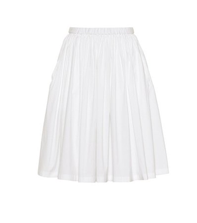 Cotton-blend poplin skirt
