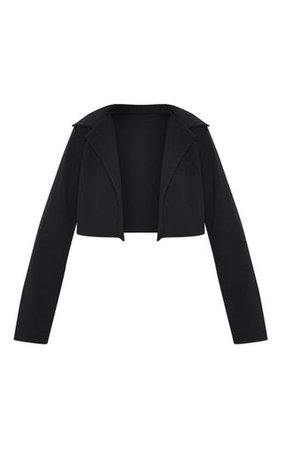 Black Cropped Suit Blazer | Coats & Jackets | PrettyLittleThing