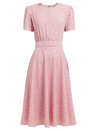 Vika 2.0 | Pink Dot Midi Dress