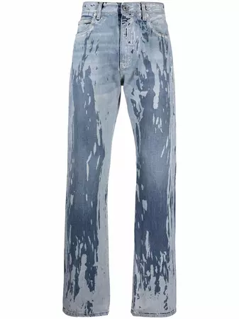 Just Cavalli bleached-effect straight-leg Jeans - Farfetch
