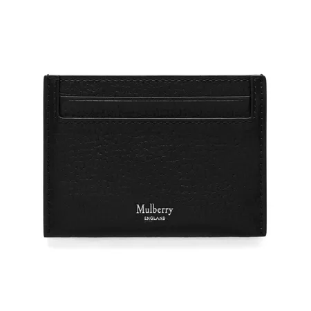 Credit Card Slip | Black Natural Grain Leather | Family | Mulberry