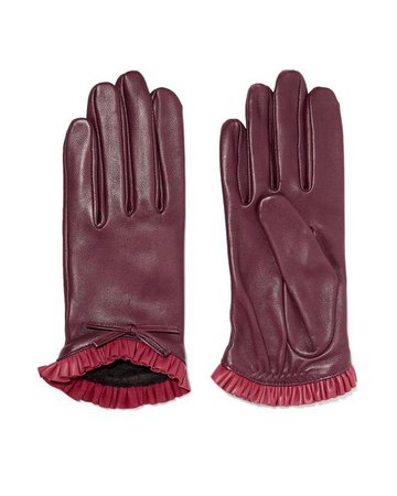 Lyst - Agnelle Josie Bow-embellished Ruffled Leather Gloves