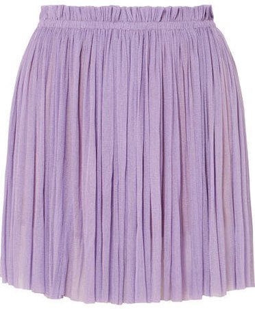 Elena Makri - Antigone Pleated Silk-tulle Mini Skirt - Lilac