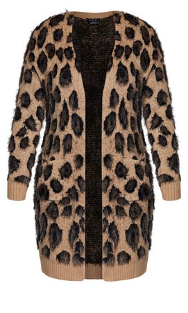 Shop Women's Plus Size Plus Size Cheetah Cardi - cheetah