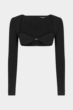 Icon Long Sleeves Crop Top DSquared2