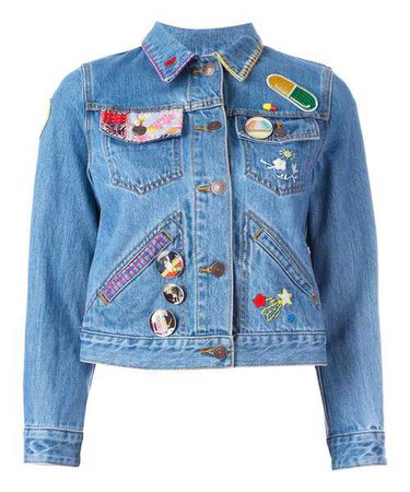Marc Jacobs Embroidered Shrunken Denim Jacket
