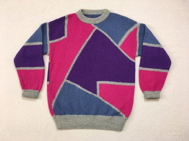 1980's baggy oversized tunic sweater in purple blue | Etsy