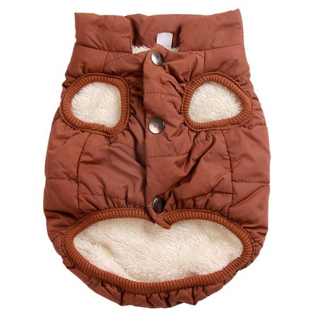 Amazon.com : JoyDaog 2 Layers Fleece Lined Warm Dog Jacket for Puppy Winter Cold Weather, Soft Windproof Small Dog Coat, Brown S : Pet Supplies