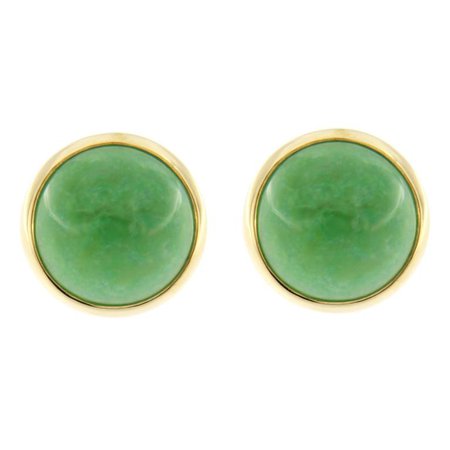 Jona Burmese Jade Quartz Gold Stud Earrings
