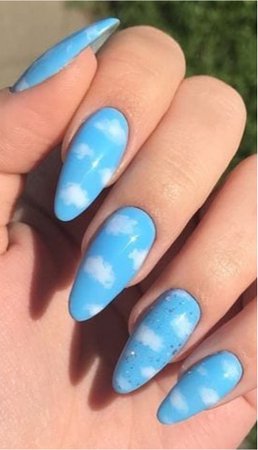 blue clouds nails