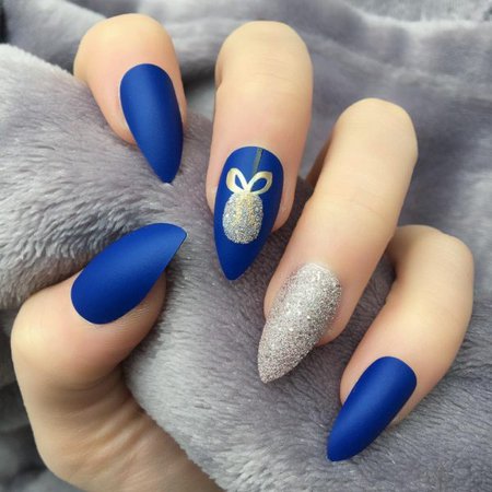 Electric Blue Bauble Stiletto – Doobys Nails