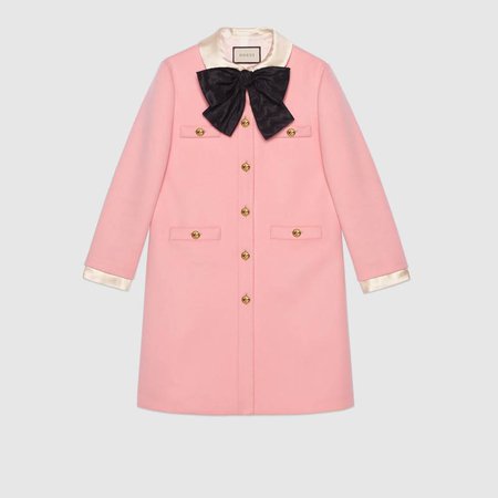 Wool coat with bow - Gucci Coats 544857ZHW035358