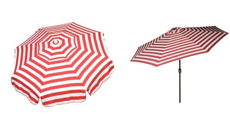 striped outdoor umbrella