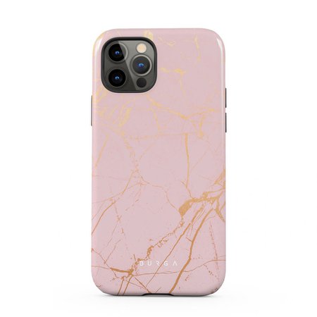 Peachy Gold - Pink Marble iPhone 12 Pro Max Case | BURGA