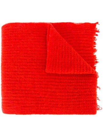 Lyst - MSGM Frayed Edge Scarf in Red