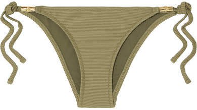 Ribbed Bikini Briefs - Army green