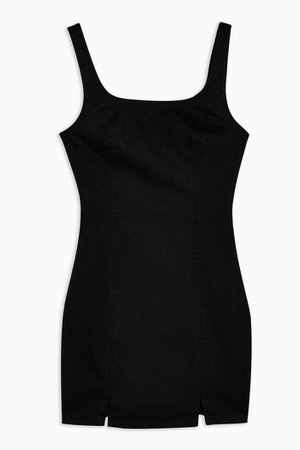 Black Stretch Denim Scoop Back Bodycon Dress | Topshop
