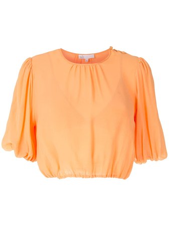 Nk silk cropped blouse orange