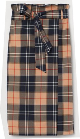 Wrapover skirt  with a tie belt
