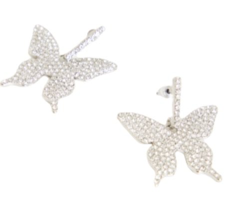 butterfly silver earrings