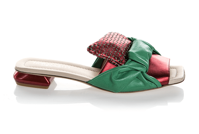 6532 Fiorangelo Sandals / Red- Green | Italian Designer Shoes | Rina's Store