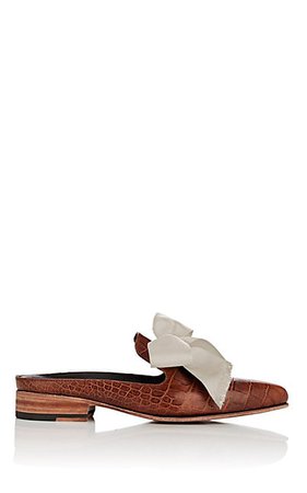 Esquivel Grace Crocodile-Stamped Leather Mules | Barneys New York