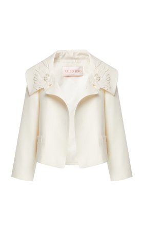 Valentino Patch Flowers Wool-Silk Jacket