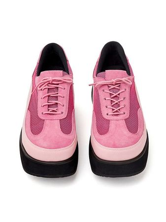 Suede Mesh Platform Sneakers, Pink | W Concept