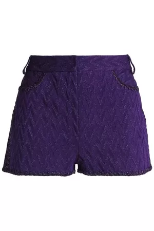 Missoni Metallic crochet-knit shorts Purple | the urge AU