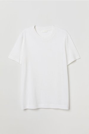 Silk-blend T-shirt - White - Ladies | H&M US