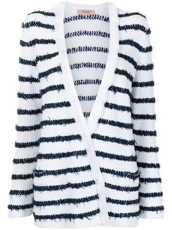 TWINSET stripe-print V-neck cardigan - FARFETCH