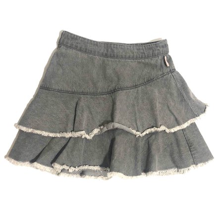 grey ruffle skirt