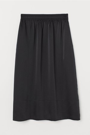 Satin skirt - Black - Ladies | H&M