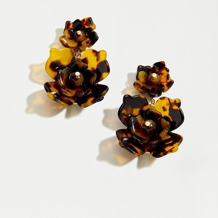 J.Crew: Acetate Bloom Earrings In Tortoise