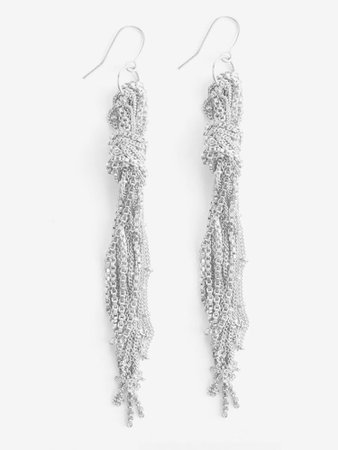 Knotted Fringe Earring Silver