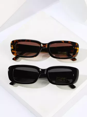 2pcs Men Square Frame Fashion Glasses | SHEIN USA