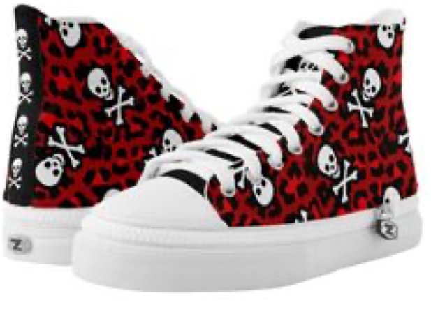 emo red skull converse shoes
