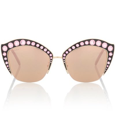 Crystal embellished cat-eye sunglasses