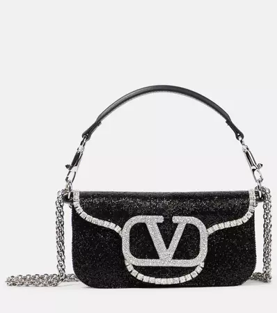 Locò Small beaded shoulder bag in black - Valentino Garavani | Mytheresa