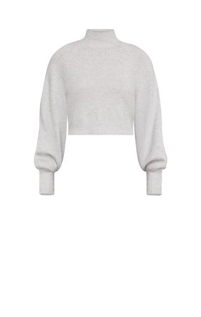 bcbg max azria cropped sweater in light dove