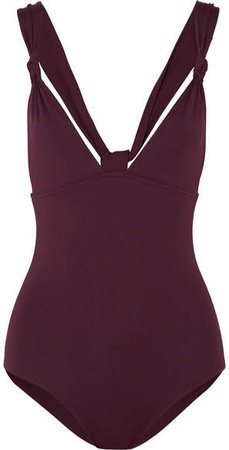 Poker Prime Knotted Swimsuit - Plum