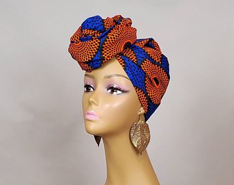 blue and orange ankara print headwear - Google Search